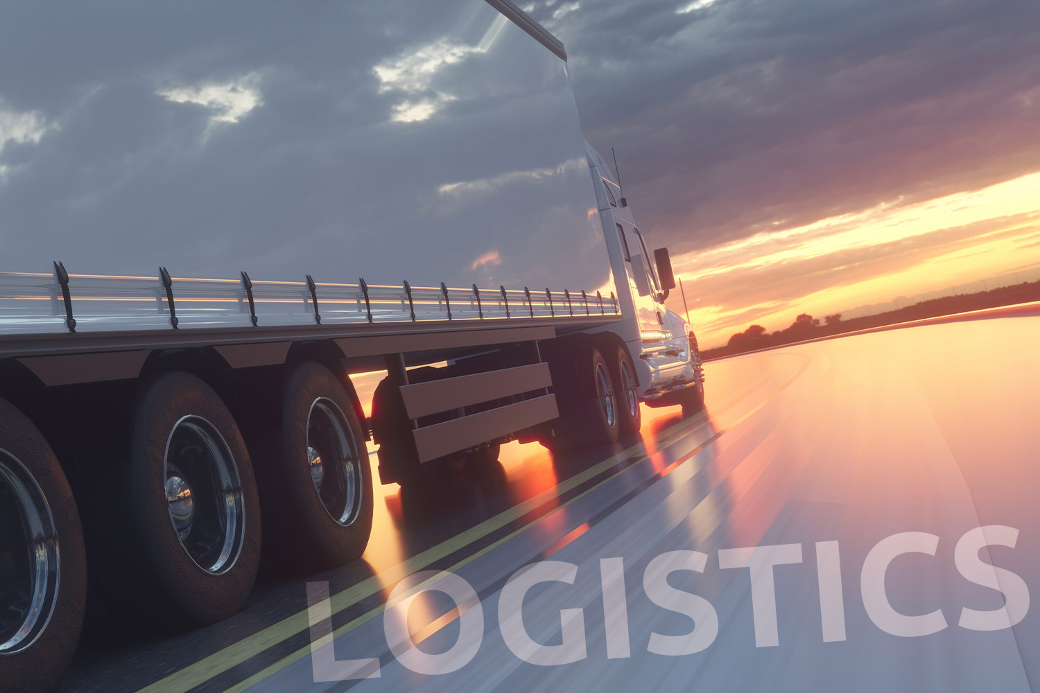 Logistics - Transportation - A Semi Truck On A Highway